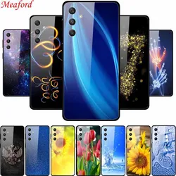 For Samsung Galaxy A55 5G Case Hard Tempered Glass Back Cover Case For Samsung M55 A25 A15 Phone Case Cover A 55 25 Soft Bumper