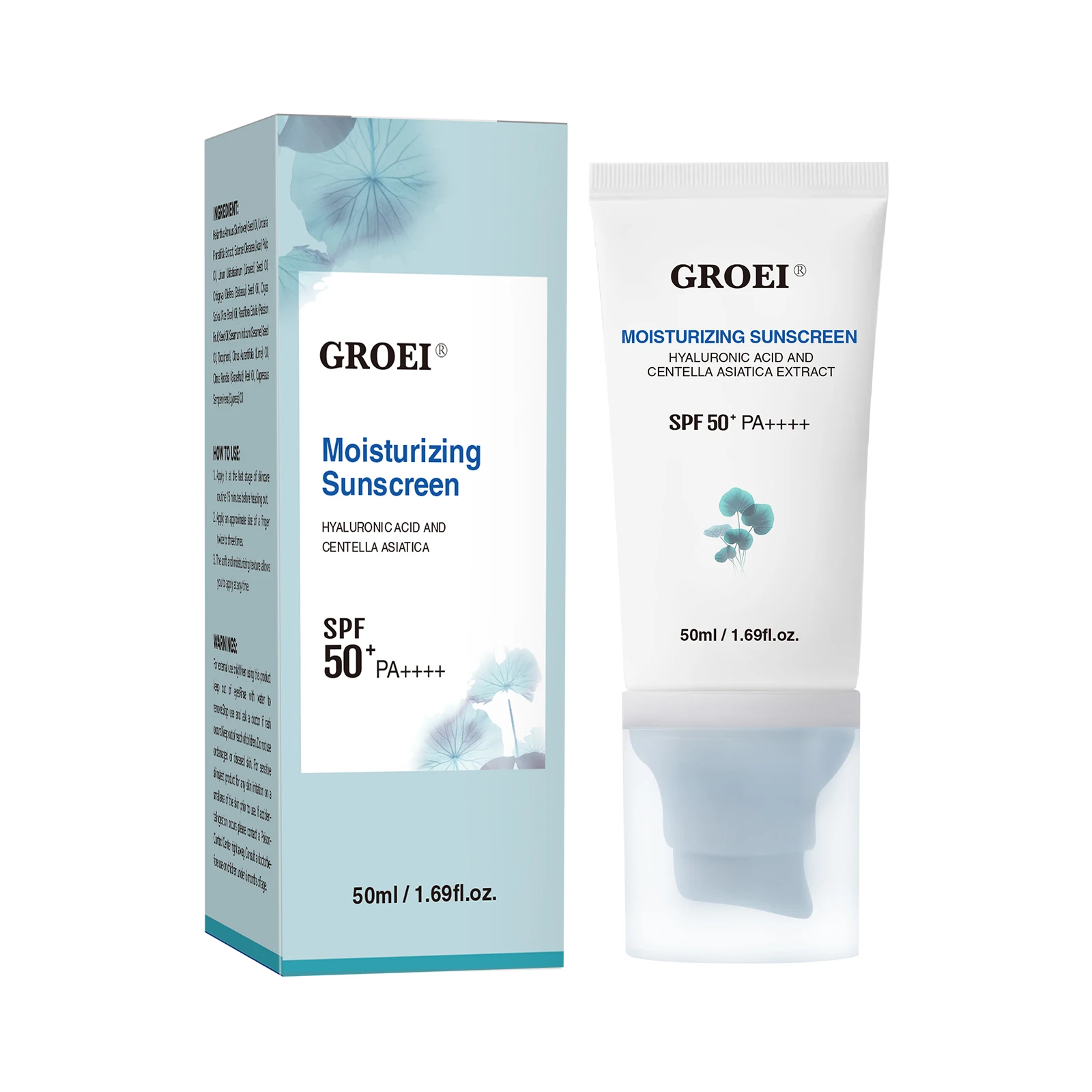 5 Stück SPF50+ Sonnenschutzcreme Centella Starker UV-Schutz Wasserbasierte Sonnencreme Sonnenschutz für Körper und Gesicht Feuchtigkeitsspendende Hautpflege
