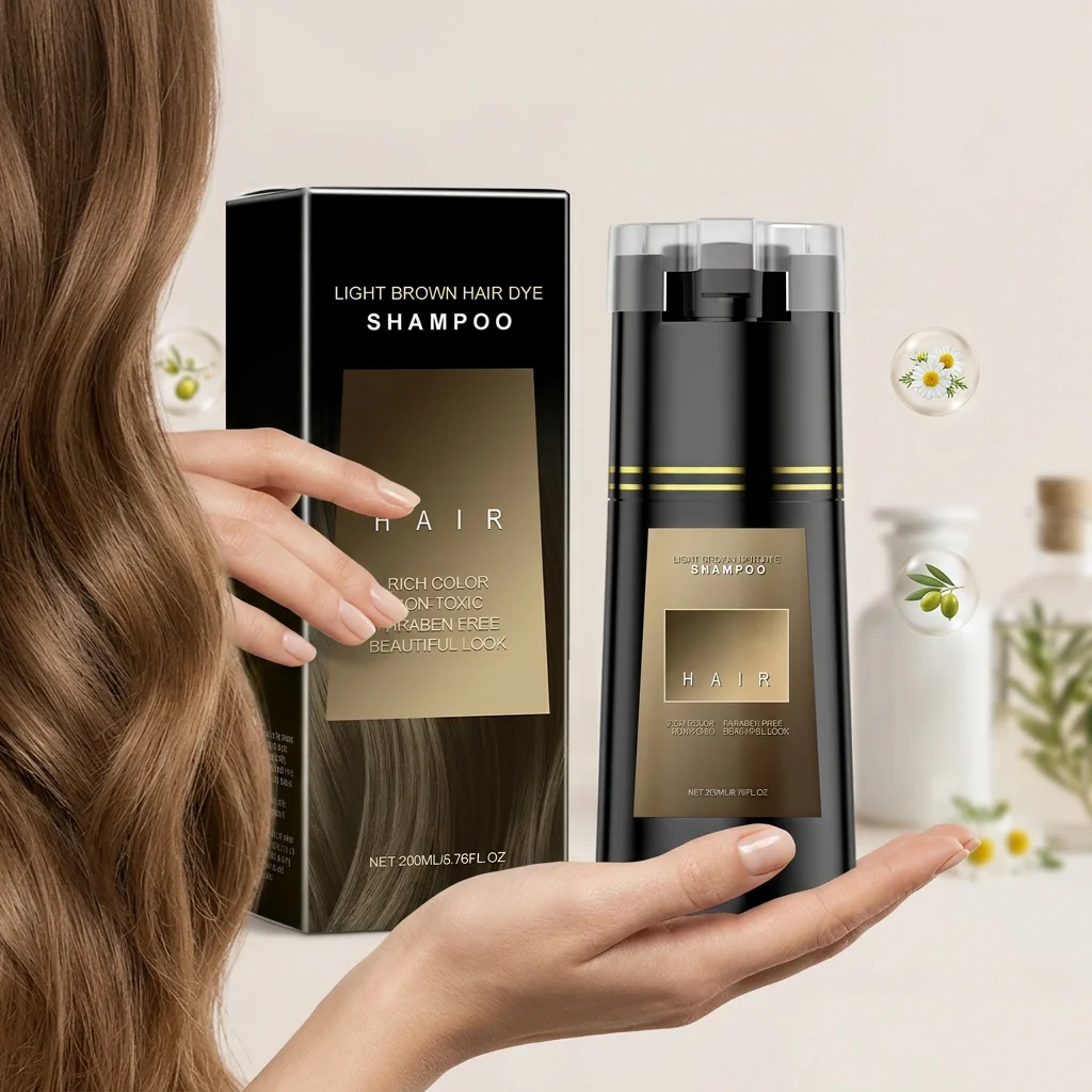 Hair Dye Shampoo Comboo DIY Home Salon Easy Use Gentle Coloring Natural Plant Extract Formula Provide Deep Care For Hair & Scalp
