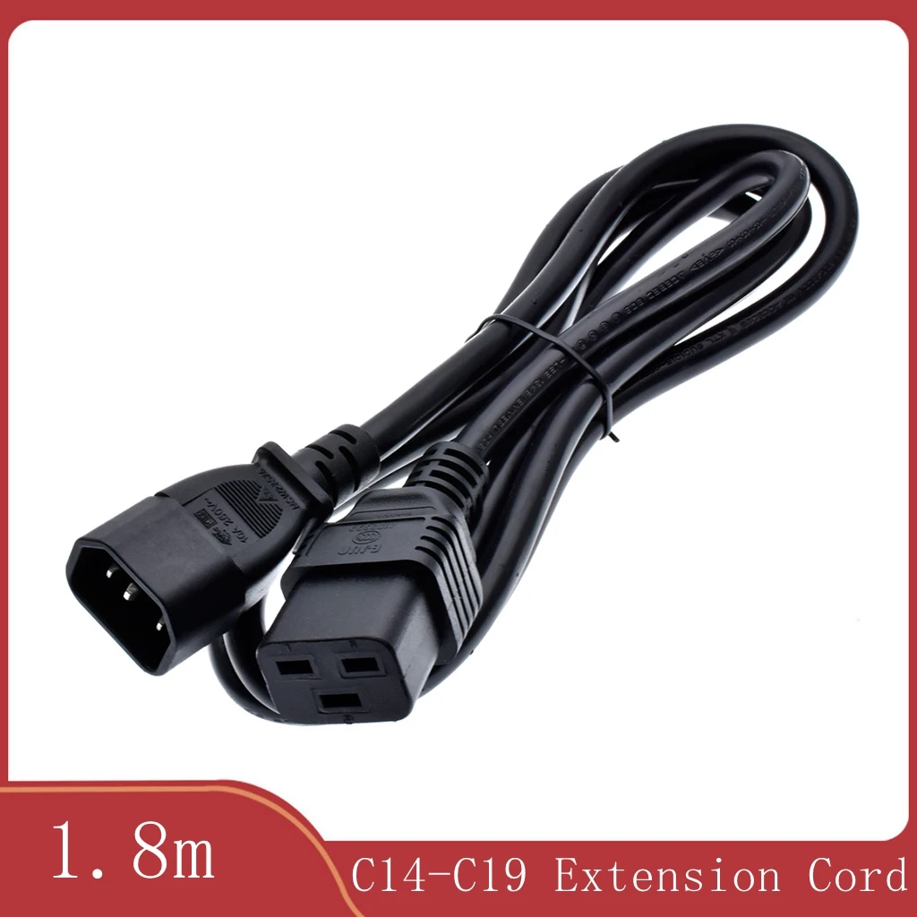 Cable de alimentación del servidor PDU UPS IEC32 C14 a C19 Cable de alimentación macho a hembra para computadora 16A 250V Cable de cobre 3X1,5mm