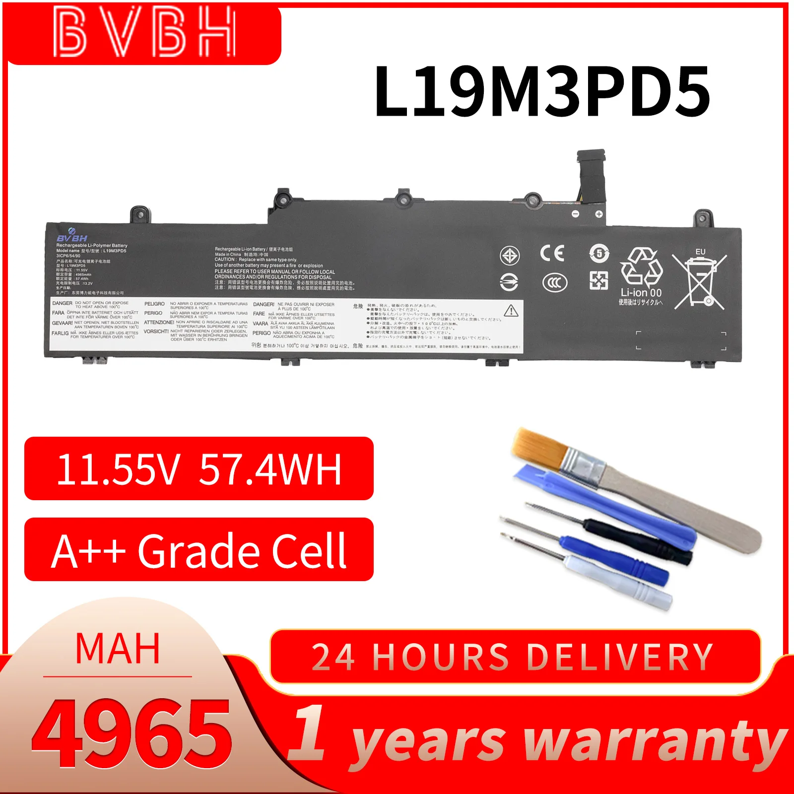 L19M3PD5 L19D3PD5 For Lenovo ThinkPad E14 E15 Gen 2 Gen2 Laptop Battery L19C3PD5 5B10X02594 5B10X02606 TP00117A TP00116C 45Wh 11