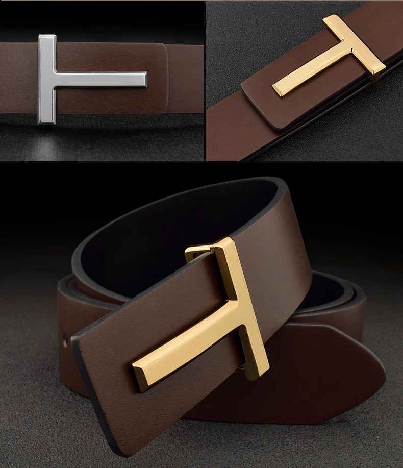 3,6 cm Neue Hochwertige männer Echtes Leder Designer Gürtel Business Casual Rindsleder Legierung Pin Schnalle Gürtel für Männer – Detail 3