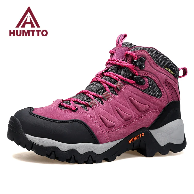 HUMTTO Trekking Shoes for Women Waterproof Sports Climbing Hiking Boots Woman New Winter Luxury Designer Outdoor Womens Sneakers