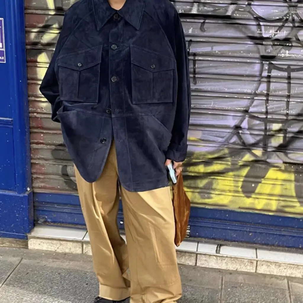 

Корейская Dongdaemun, осенняя новая винтажная уникальная замшевая куртка средней длины с лацканами, женская верхняя одежда, модная модная