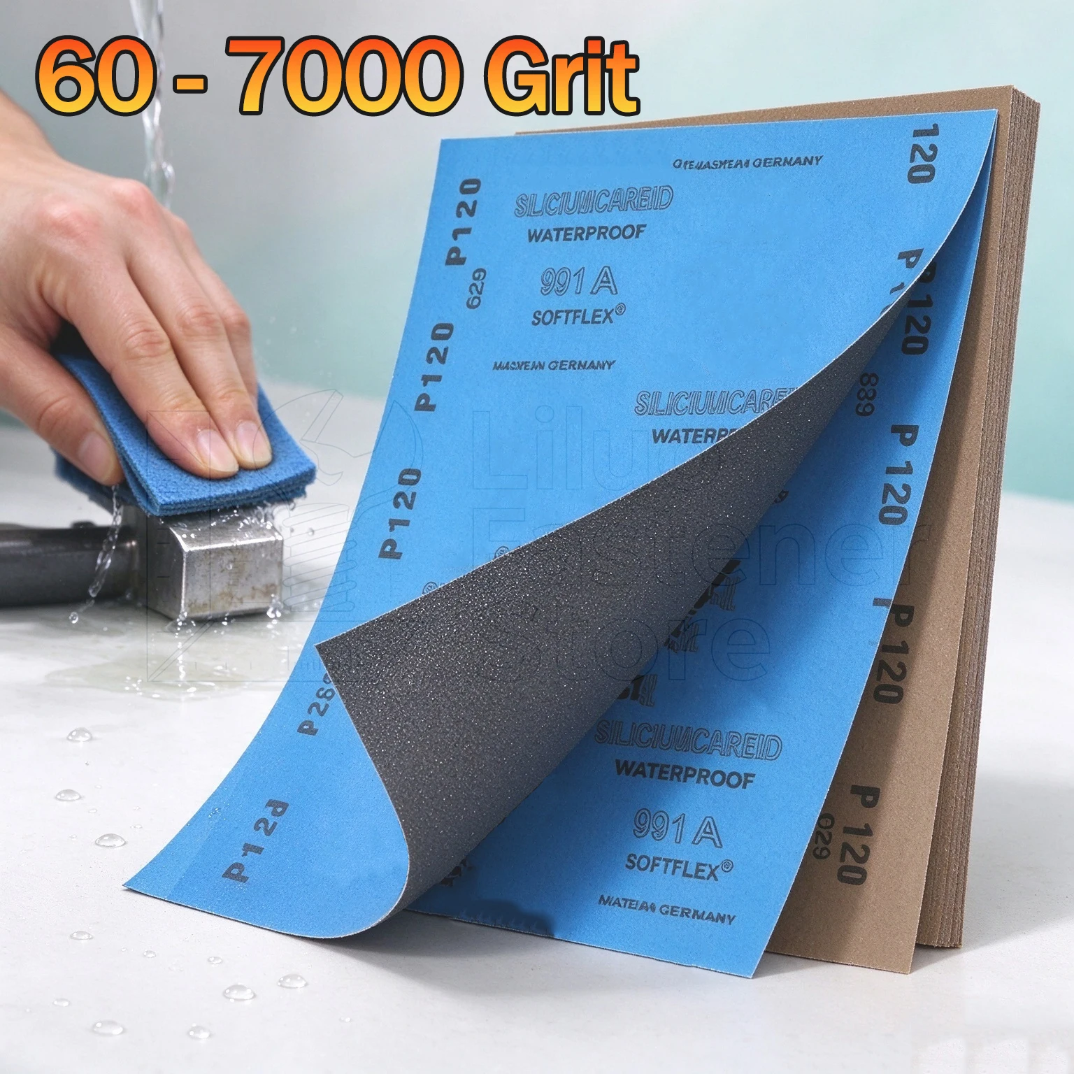 Sandpaper 60/80/120/150/180/220/240/280/320/400/600-7000 Grit Wet Dry Grinding Sandpaper for Surface Polish Abrasive Finishing