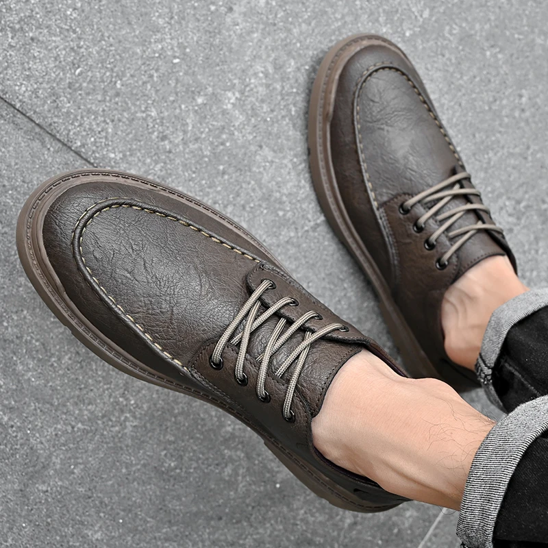 Men'S Wide Toe Box Oxford Dress Shoes, Lightweight Water Resistant Non Slip Business Casual Shoes, Comfort Extra Wide Footwear