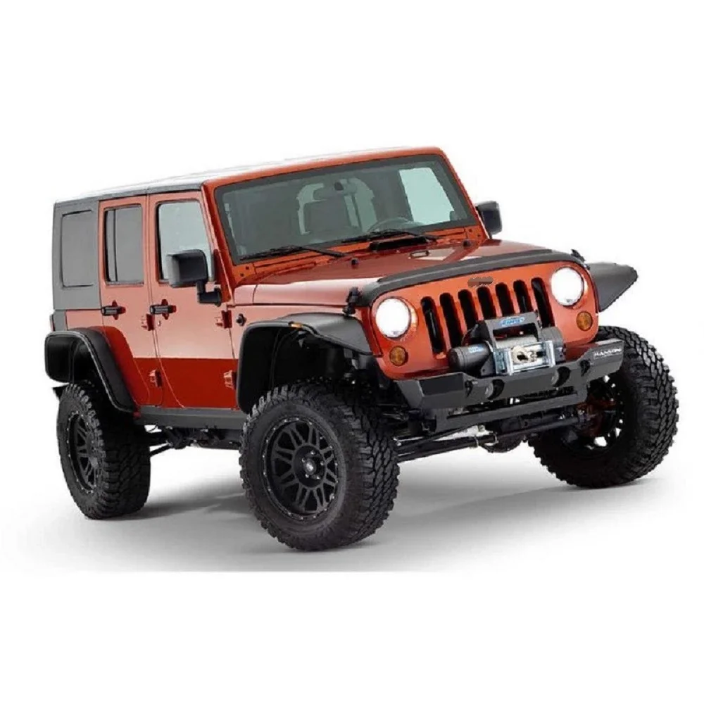 KQX To Italy Front & Rear Fender Flares Mud Guard Air Plane Style Mudguard for Jeep Wrangler JK 2007-2017 J006  J006
