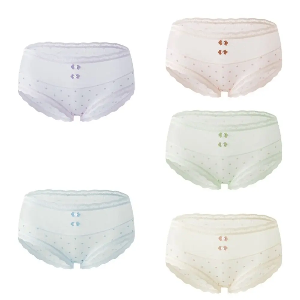 تنفس منتصف الخصر الدانتيل شبكة سراويل نقطة شفافة الحلو كشكش ملخصات ملابس داخلية مريحة رقيقة الملابس الداخلية النساء النساء