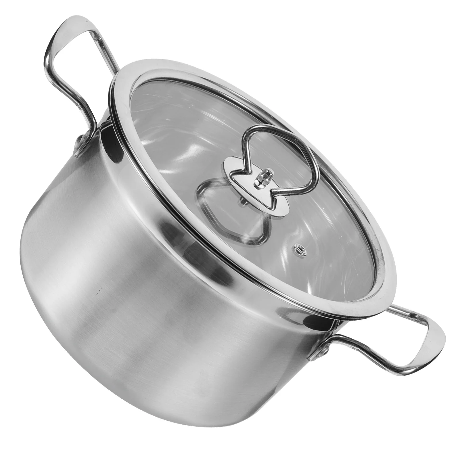 

Stainless Steel Soup Pot Large Capacity Dual Handle Deep Stock Pot With Lid For Kitchen Cookware Soup Noodle Milk Cooking