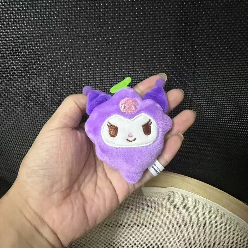 Kawaii Sanrio Kuromi Uva Frutta Simpatico Peluche Bambola Zaino Ciondolo Cartoon Giocattoli Portachiavi Ragazza Decorazione Anime Periferia Regali