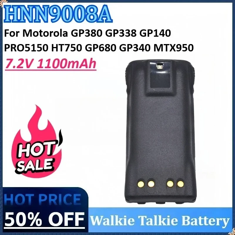 

New HNN9008A 7.2V 1100mAh Walkie Talkies Battery for Motorola GP380 GP338 GP140 PRO5150 HT750 GP680 GP340 MTX950 Radio Batteries