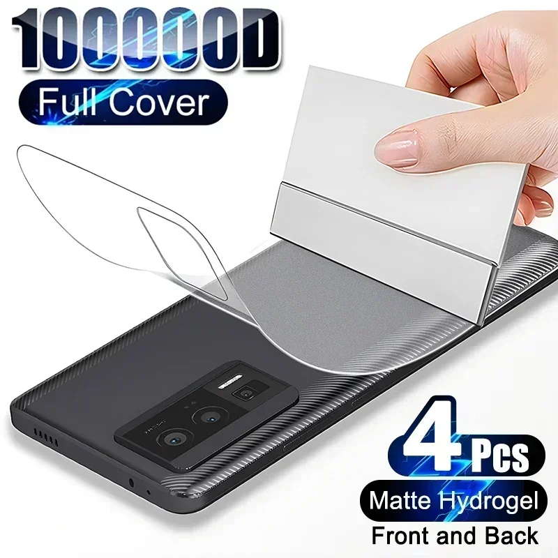 4pcs Back Matte Hydrogel Film For Xiaomi Poco F5 F4 F3 X3 X4 GT X5 Pro Full Cover Screen Protector For Poco F2 F1 M3 M4 Pro Film