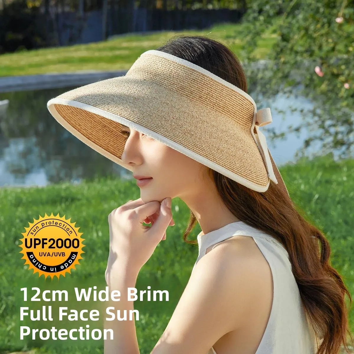 Elegant-chapeau-de-paille-a-large-bord-et-dessus-ouvert-pour-femmes-ideal-pour-le-printemps-et-l'ete-protection-solaire-voyage-et-activites-de-plein-air-chapeau-tendance-pour-dames