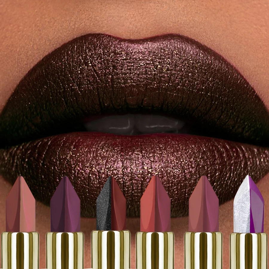 Batom dois tons com glitter e fosco, batom roxo preto, descolocação, sexy, rosa vermelha, hidratante, maquiagem labial, brilho labial