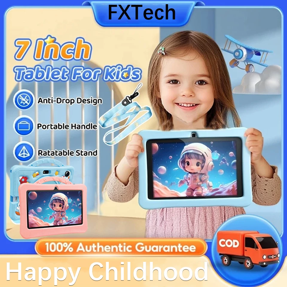 2026 Upgraded Kids Tablet, 7" Android 11 Kids Tablet with Parental Control, 3200mAh Battery, 4GB+128GB,Great Gift for Toddlers
