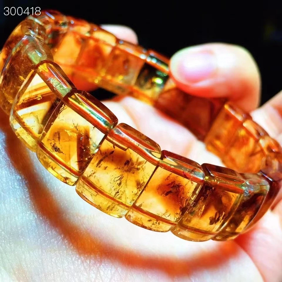 Natural Yellow Citrine Quartz Crystal Rectangle Beads Bracelet 14x10mm Gemstone Citrine Jewelry Wealthy Stone Women Men AAAAAA