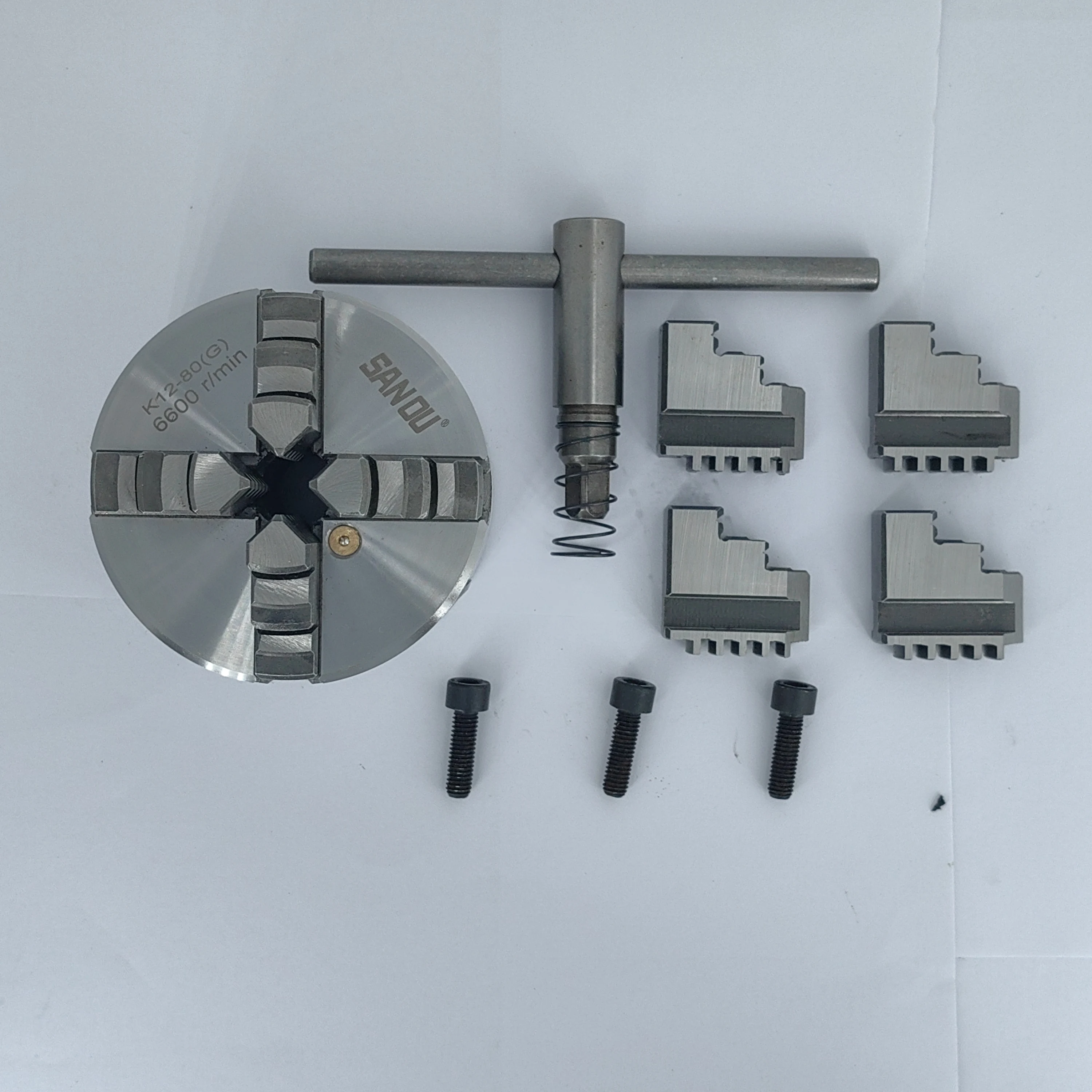 

K12-80 4 Jaw Self-Centering 80mm(3.15 ft) Lathe Manual Scroll Chuck For Mini Mechanical Lathe With Harden Steel For Wood Process