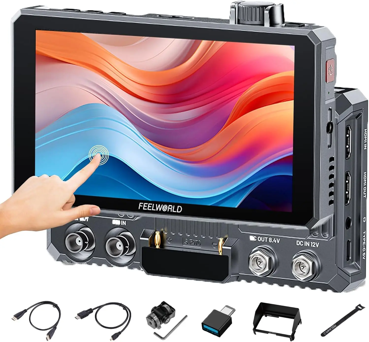 Feelworld SC6 6-Zoll 1500nit 1920*1080 Touchscreen-Monitor 1000:1 Kontrast HDMI/SDI Hochheller Onboard-Aluminium-Feldmonitor – Detail 1