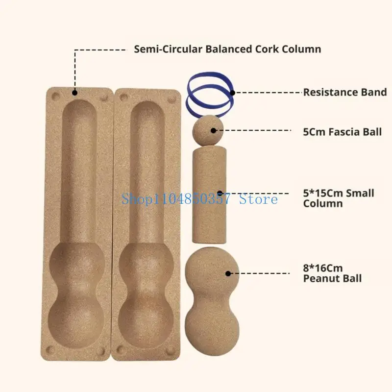 652F Half Round Stretch Support Cork Balance Board Split Design for Floor Exercise