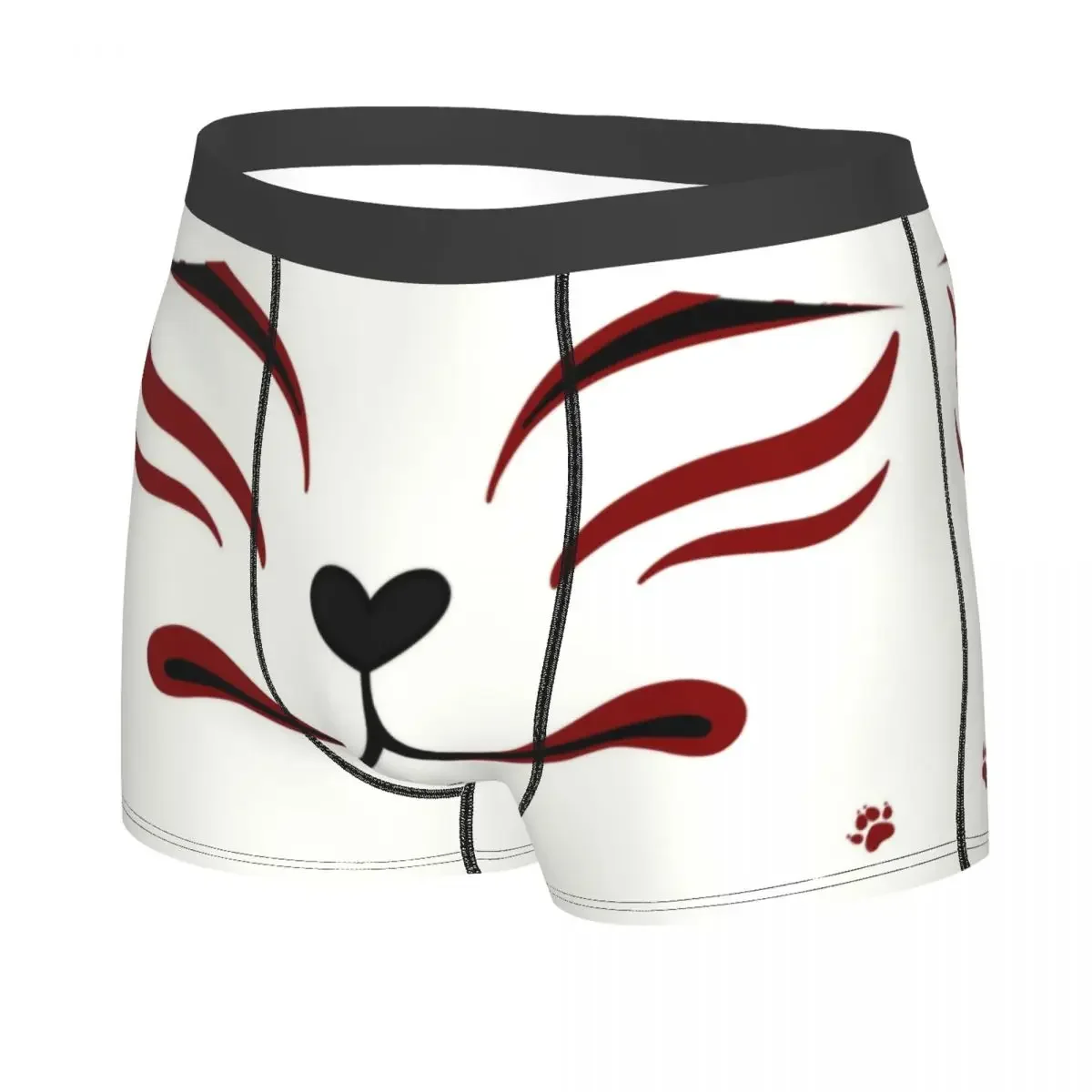 Novidade Kitsune Boxers Fox Shorts para homens, Calcinha Respirável, Cuecas Anime Japonês, Cuecas Cosplay, Roupa Interior