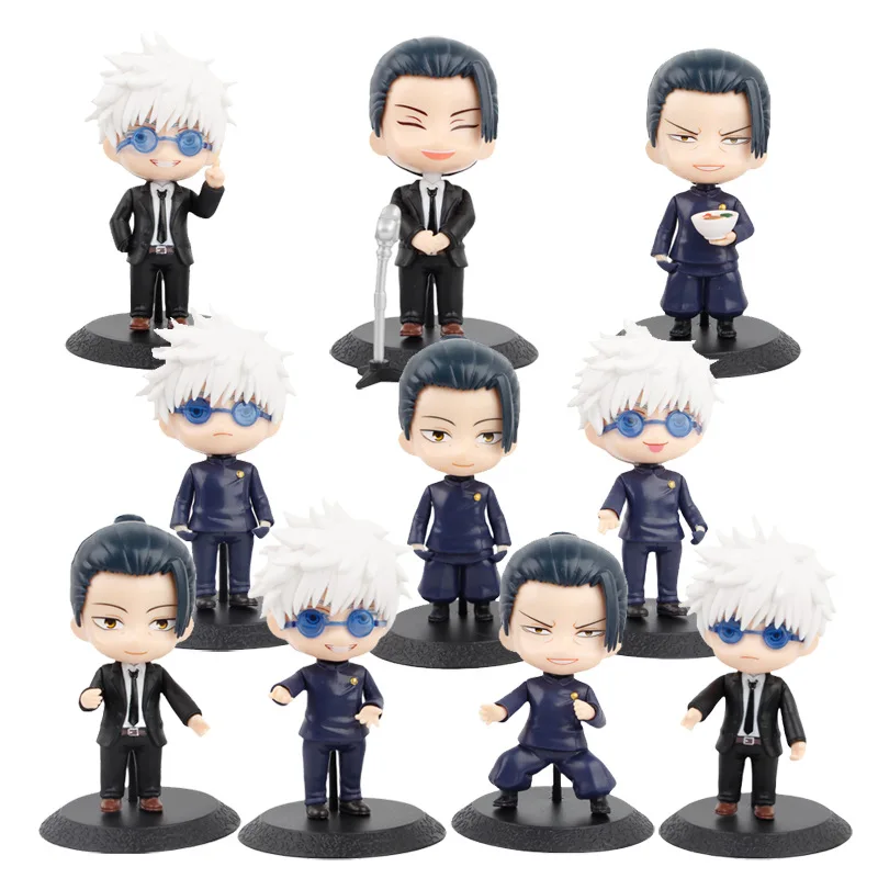 10 12Pcs/Set Anime Jujutsu Kaisen Figure Gojo Satoru PVC Collect Model Ornaments Kids Toys Gift