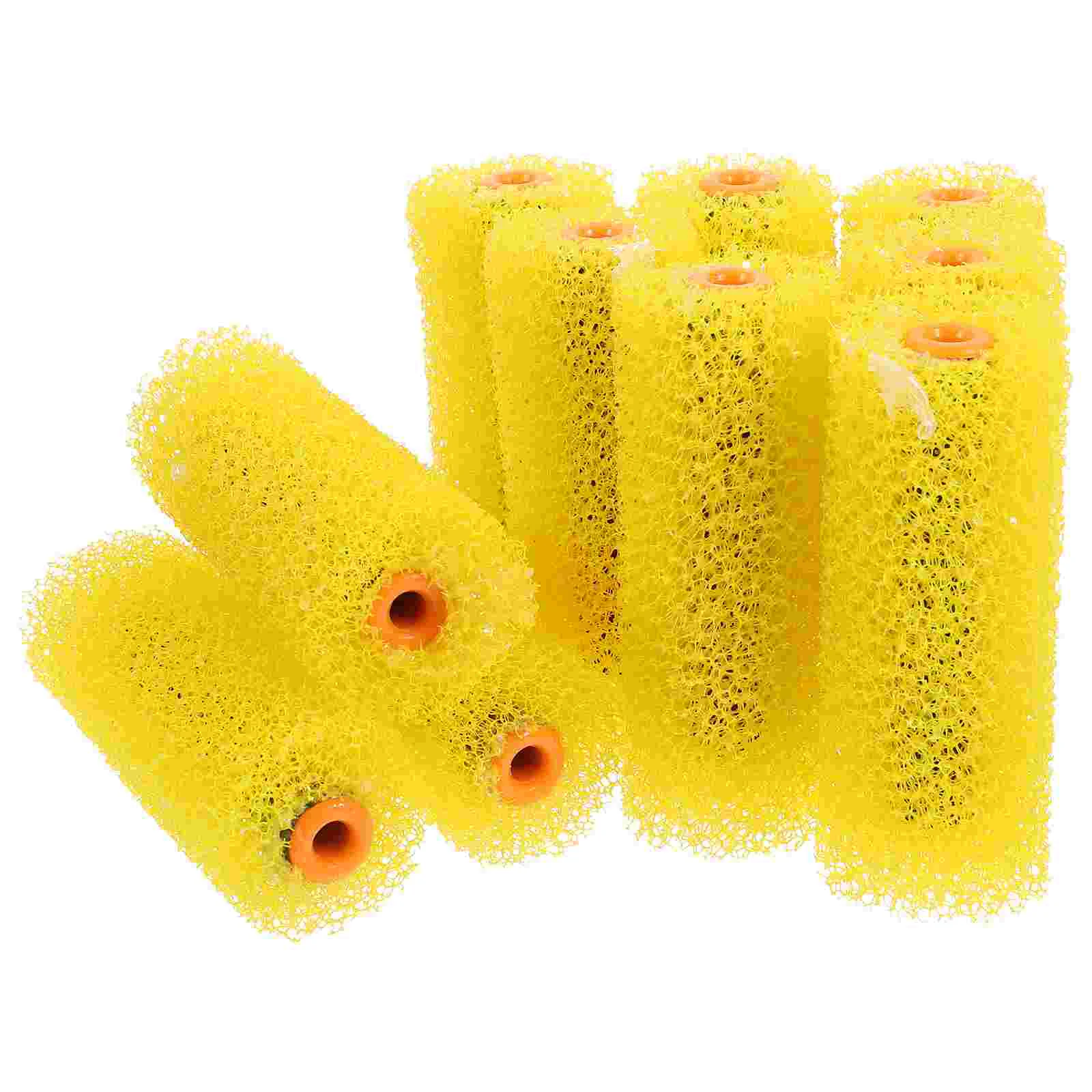 

10 Pcs Sponge Paint Roller Concrete Brush Rollers Embossing Tool Drywall Texture Yellow