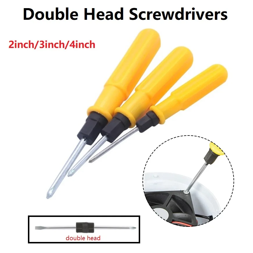 2 Sides Double Head Slotted Cross Screwdrivers Remover Repair Hand Tools Screw Driver  For Household Appliances