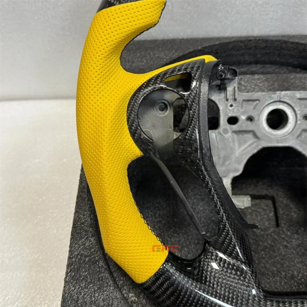 Carbon Fiber Perforated Leather Steering Wheel Fit H-onda A-ccord 2013-2017 M-ugen Sport Racing Custom D-Shaped