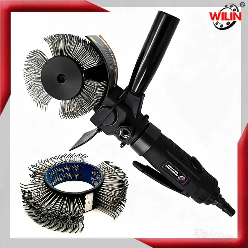 Image of Pneumatischer Bürstenblaster-Kit mit 1 Stück Edelstahl für Rostentfernung & Oberflächenvorbereitung, 3500 U/min, 0,7 PS, Drahtbürstenrad