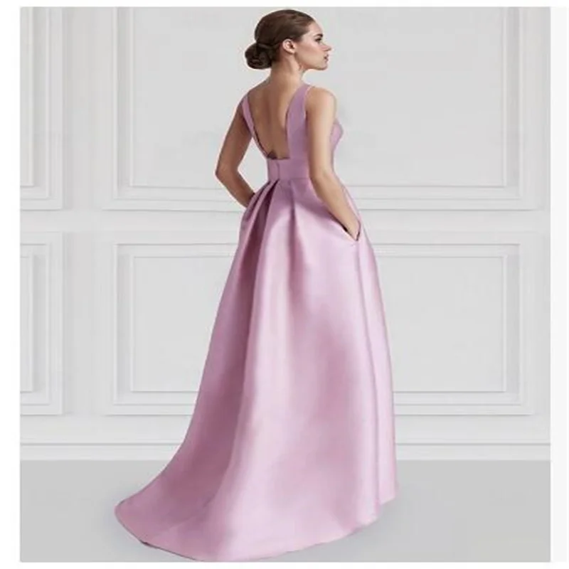 Pink Gala Dresses 2024 Sleeveless Long O Neck  Elegant Evening Dress Woman Asymmetrical Hottest A Line Formal Cocktail Dresses