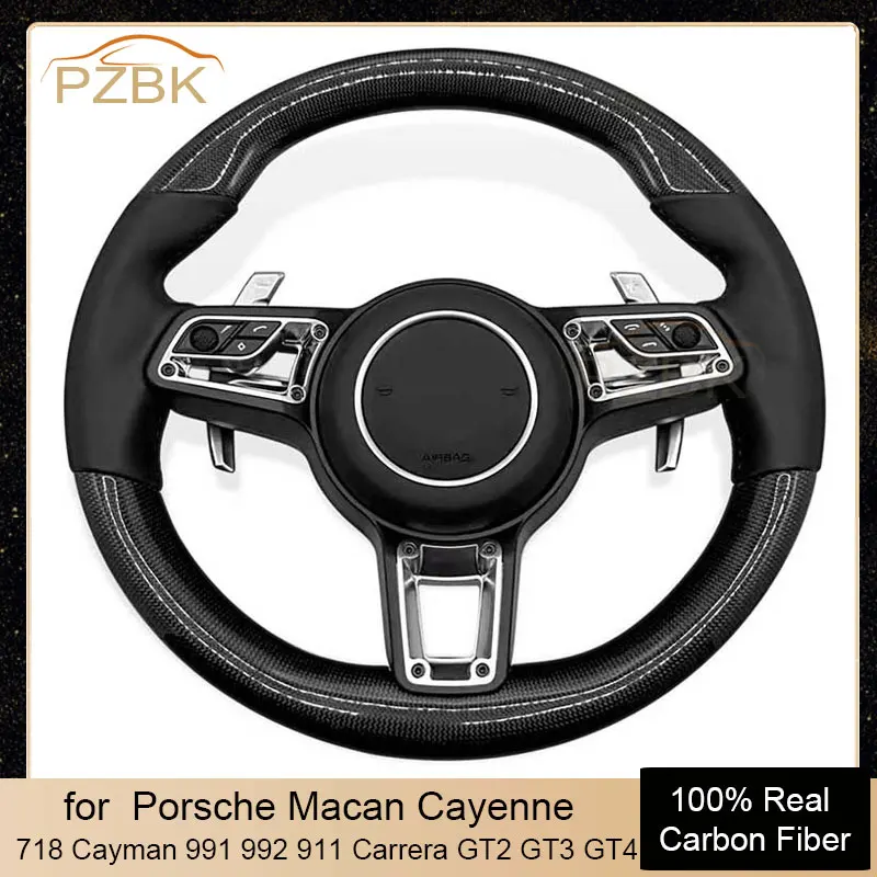 

Carbon Fiber Steering Wheel for Porsche 718 991 911 Cayman Boxster Cayenne Panamera Macan Taycan GT2 GT2RS GT3 GT3RS GT3 RS GT4