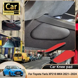For Toyota Yaris Vios XP210 MK4 4rd 2021~2024 2022 Car Leg Knee Pad PU Lether Center Control Rest Cushions Thigh Support Cushion