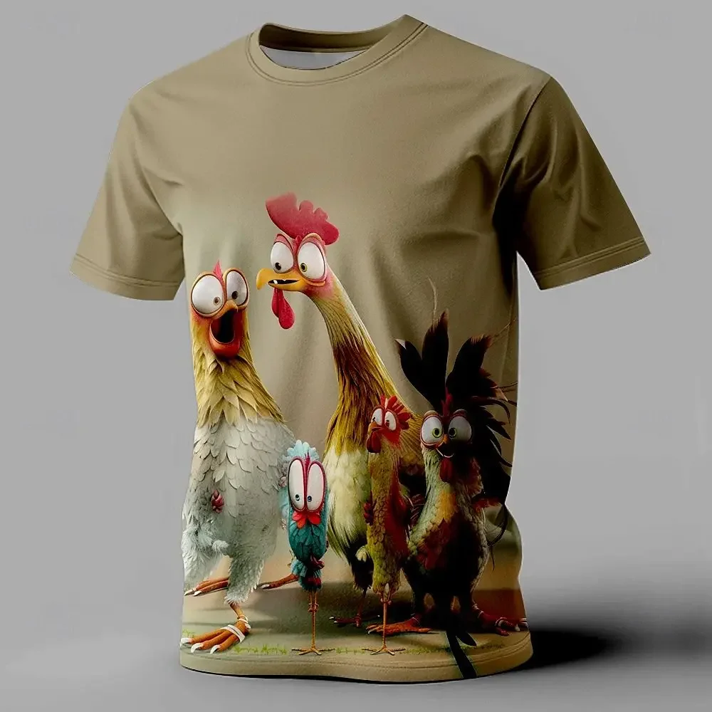 2024 Summer New Hot Fun Top Men's T-shirt Animal Chicken 3d Printed Casual Fashion Comfortable Breathable Outdoor Blazer Xxs-6xl