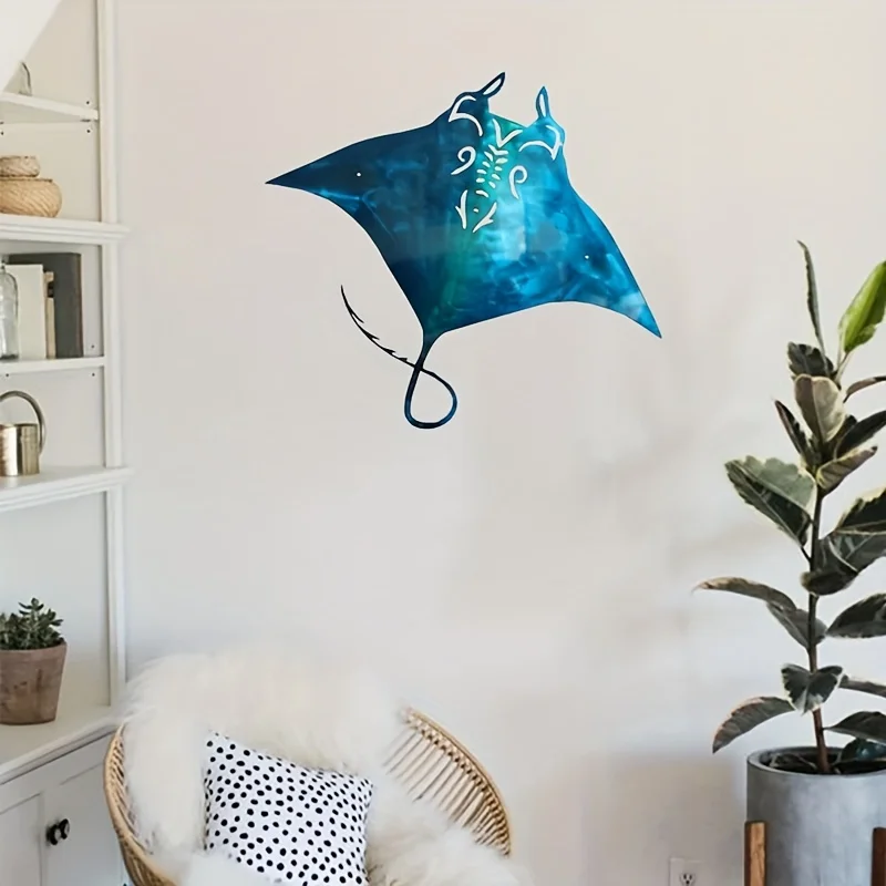 Metal Manta Ray Wall Art Hanging Decor Coastal Decor Beach House Sign Hanging Ocean Baby Shower Gift