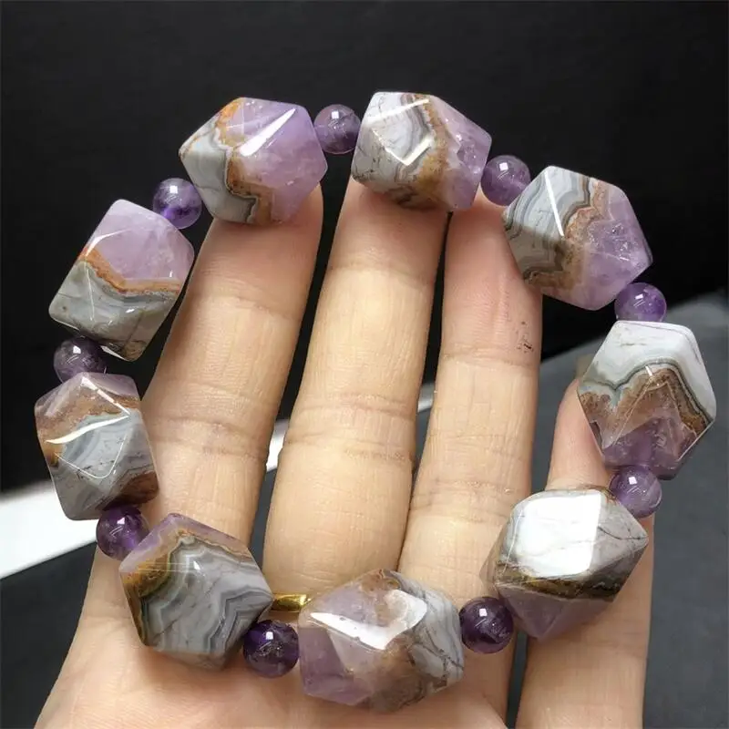 

13X17MM Natural Auralite Quartz Freeform Bead Bracelet Women Reiki Healing Fengshui Strand Jewelry For Female Gift 1PCS