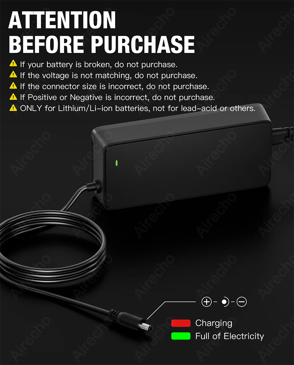 شاحن 54.6 فولت 2 أمبير لبطارية ليثيوم 48 فولت شاحن الدراجة الإلكترونية مع موصل تيار مستمر 5.5 × 2.1 ملم-محول طاقة لـ Lectric XP 1.0/2.0/3.0