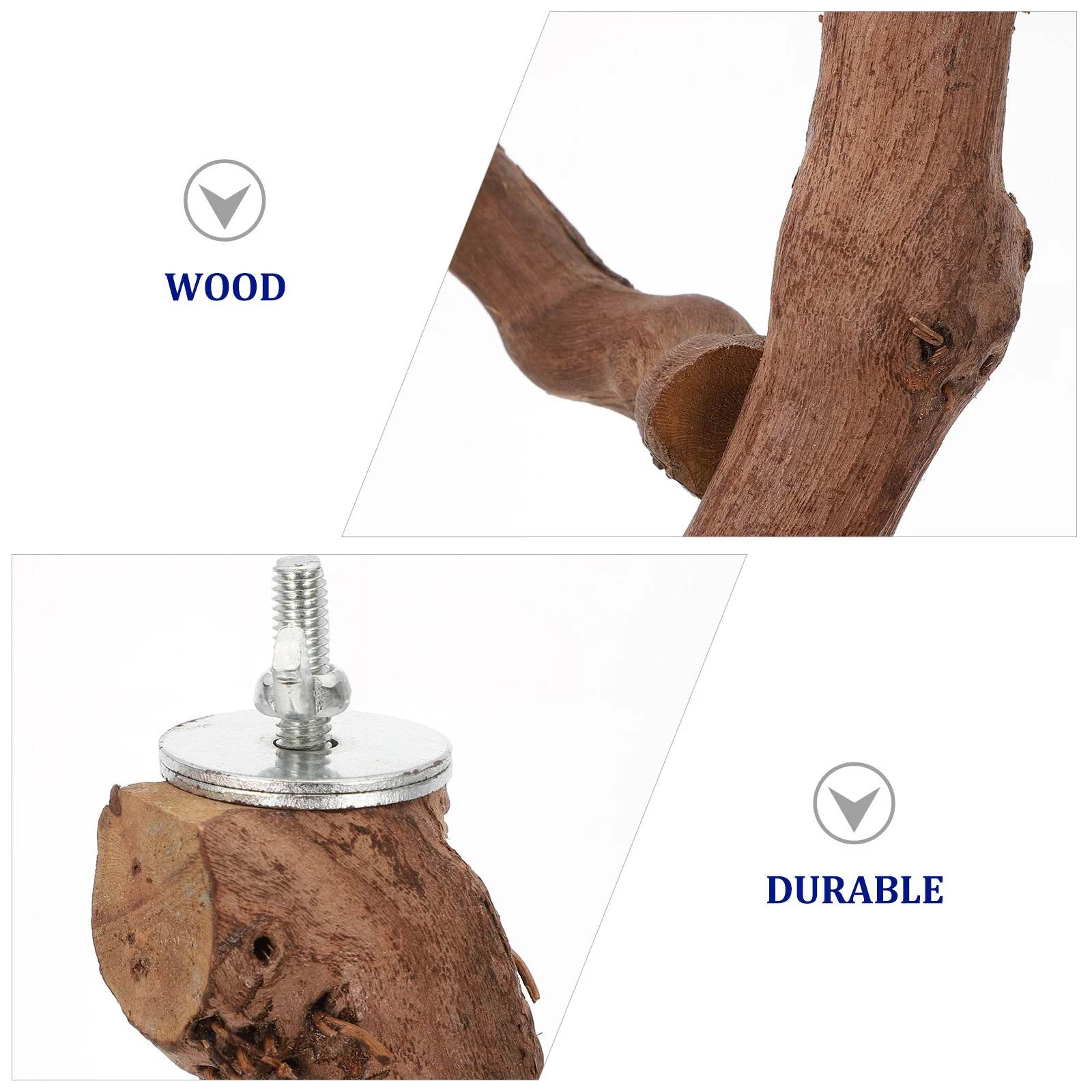 

Parrot Play Stand Natural Wood Bird Standing Rod Chew Resistant for Cage Perch Training Activity Premium Bird Stand Accessories