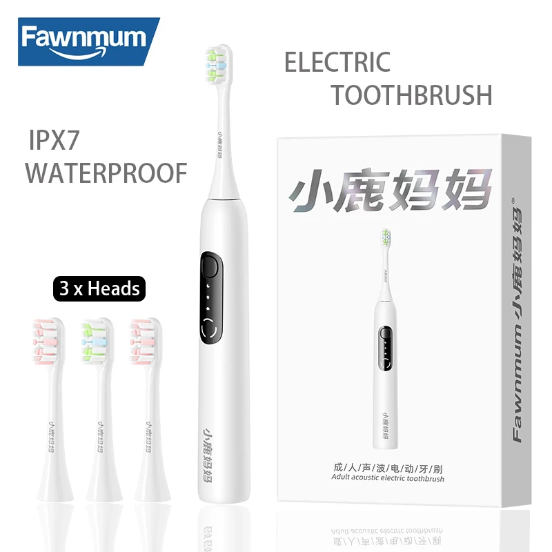 Fawnmum Electric Toothbrush IPX7 Waterproof Smart Sonic Brush Ultrasonic Whitening Teeth Tooth Brush For Toothbrushes