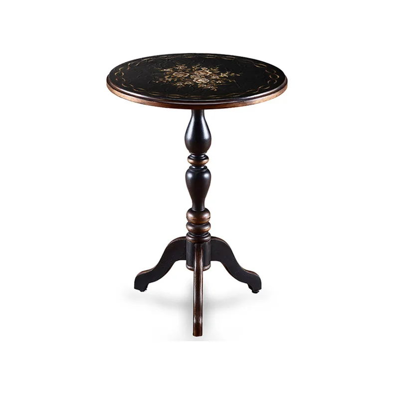 

French birch small coffee table coffee table retro lampstand European small round table