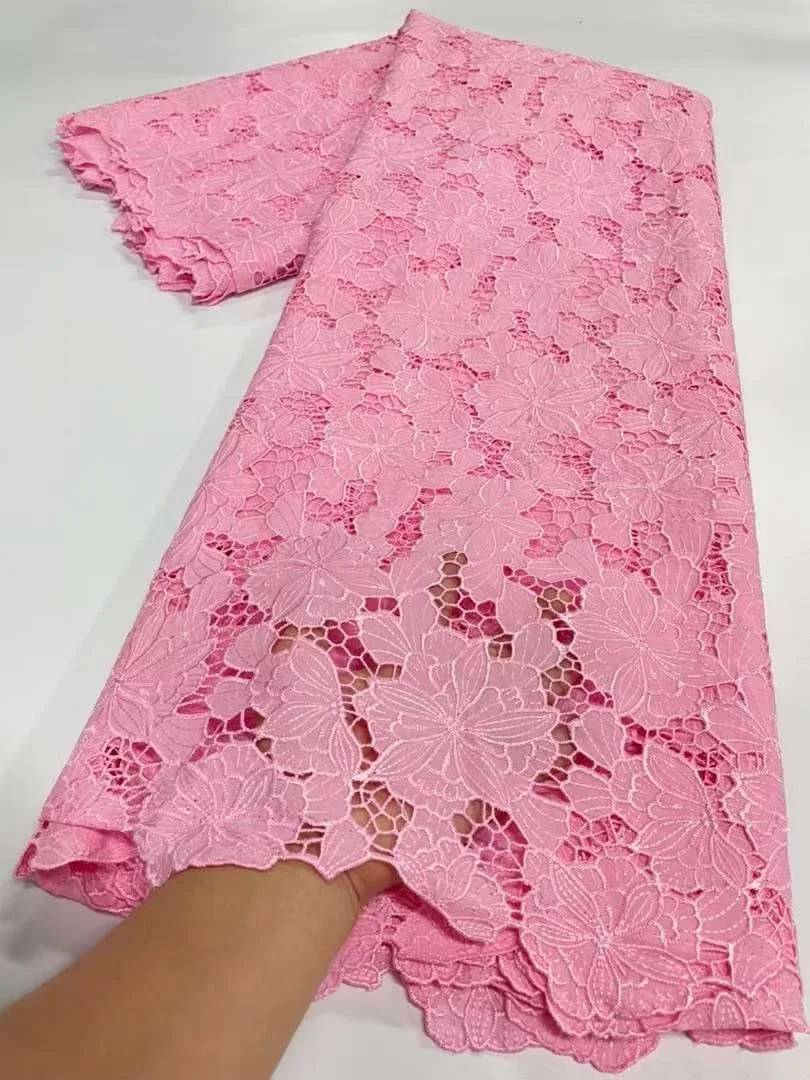 

High Quality Sequence Cord Lace Fabric African Guipure Cord Lace Fabric 2024 Latest Swiss Nigerian Tulle Lace For Sewing