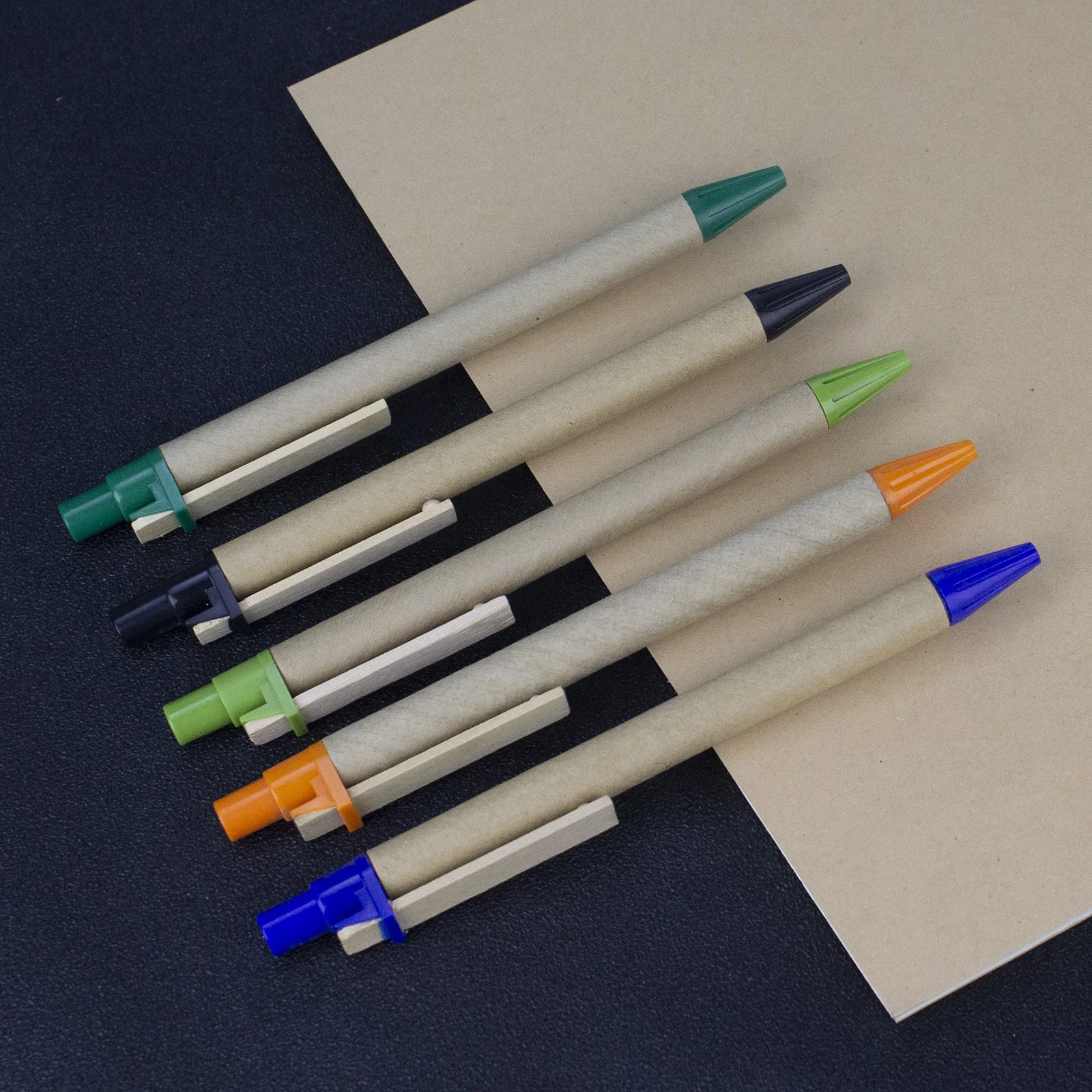 Lot 100pcs Wooden Clip Eco Paper Ball Pen Green Concept Environmental Friendly Ballpoint Customized Promotion Logo Print Gift