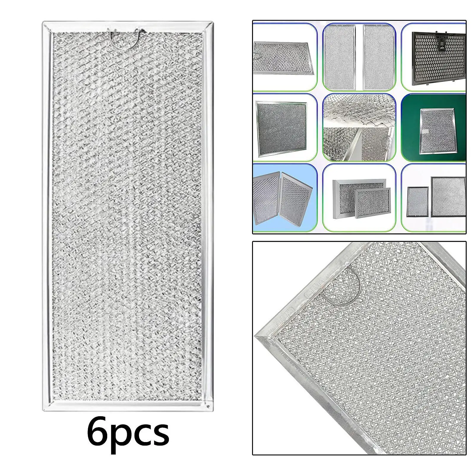 

6 Pieces Microwave Filter Replacement Replace Grease Filter for W10208631A