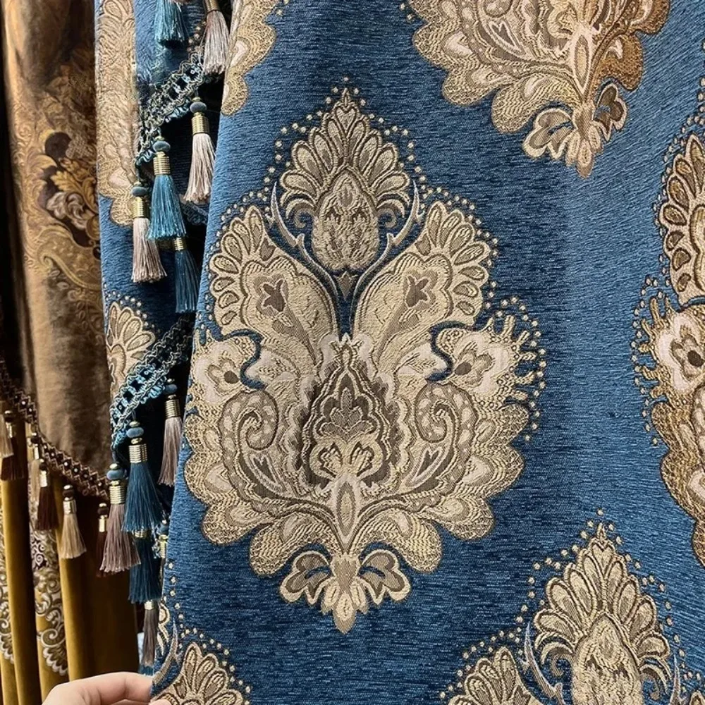 

Floor To Ceiling Chenille Blackout Curtains for Villa Living Room High Ceiling European Luxury Thick Thermal Insulated Drapes