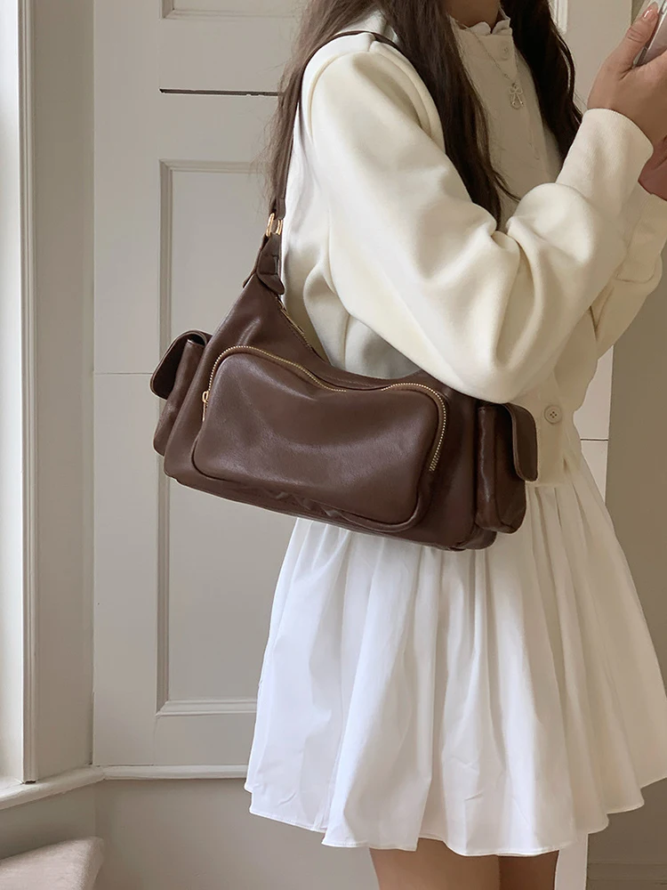 

Новая ретро-сумка 2026 года, модная повседневная женская сумка в стиле панк-байкер, женская сумка для ежедневных поездок, сумка через плечо, наплечная сумка