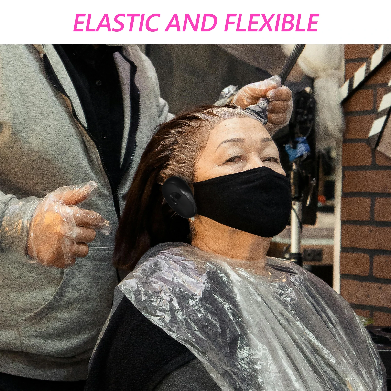 

8pcs Hair Dye Earmuffs Reusable Ear Covers Waterproof Salon Grade Plastic No Smell Non Irritating Home Professional Travel