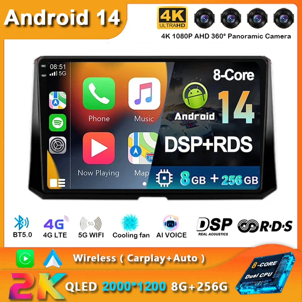 

Android 14 Wireless Carplay Auto Car Radio For Toyota Corolla 12 2018 2019 2020 Navigation GPS Multimedia Video Player Stereo 4G