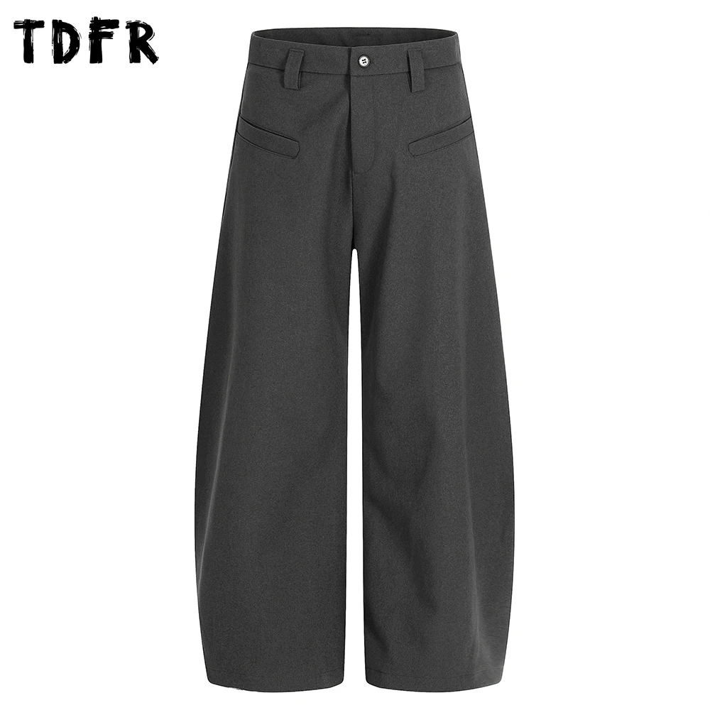 

Повседневные брюки-бананы, мужские однотонные осенне-зимние простые мешковатые широкие брюки в стиле ретро, мужские брюки