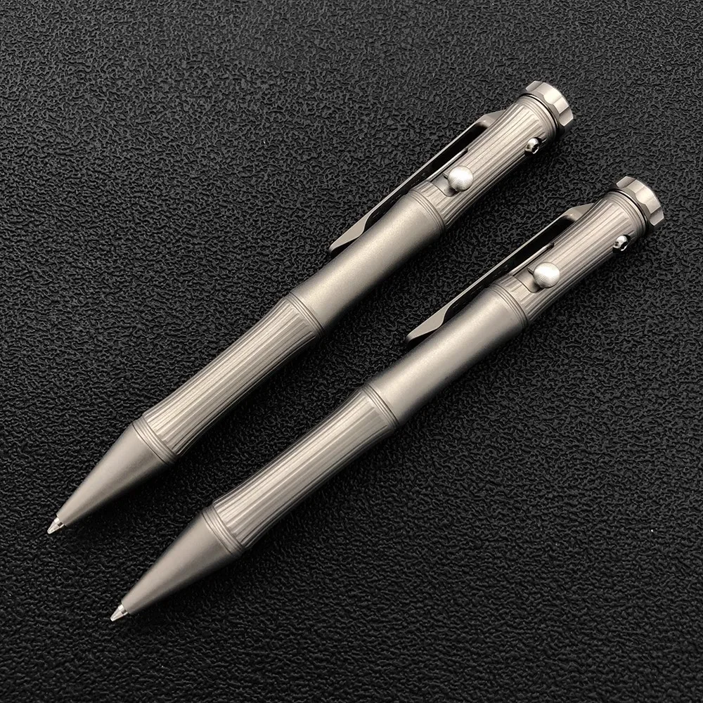 1PC Titanium Alloy Signing Ballpoint Pen EDC Signature Writing Pocket Collectible Pen Gift Fidget Spinner