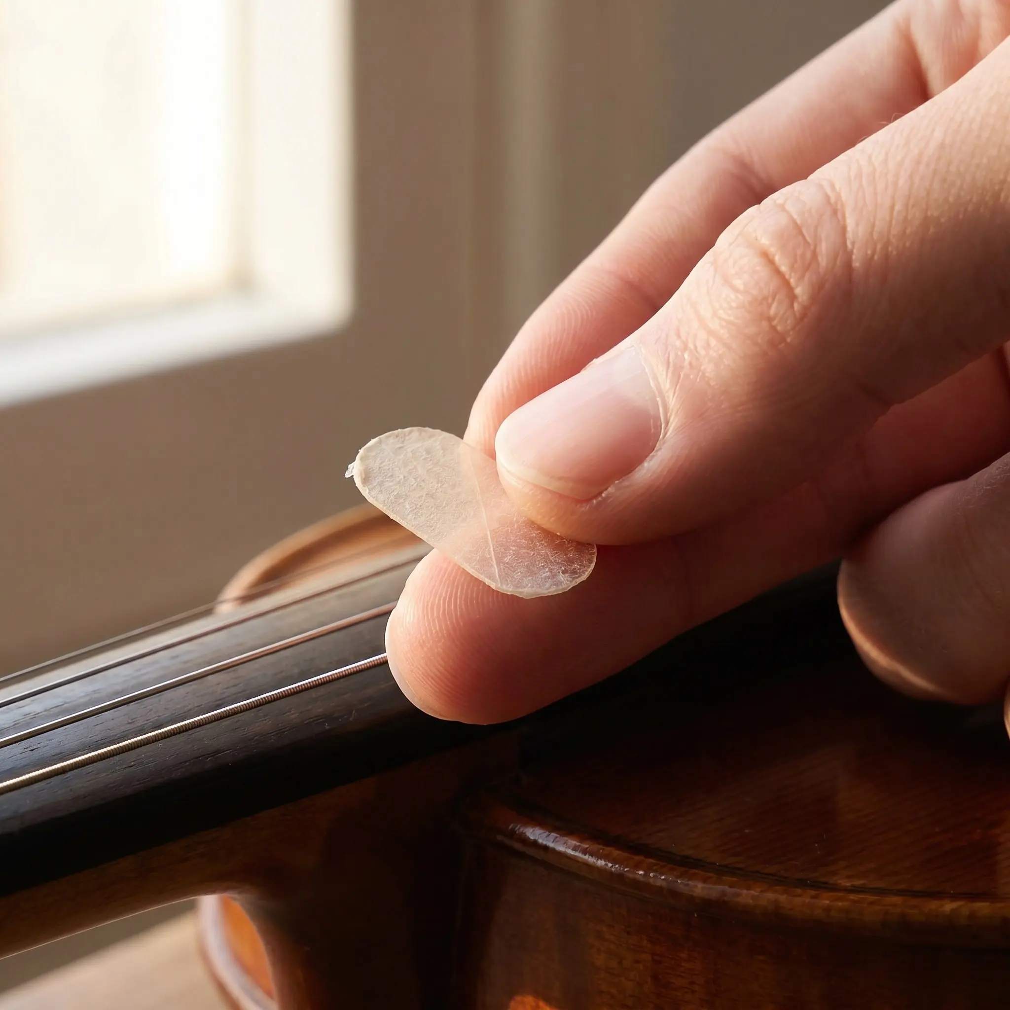8Pcs Violin E String Bridge Protector Pads Sheepskin Violin Bridge Parchment Cover for String Instrument Protection Performance