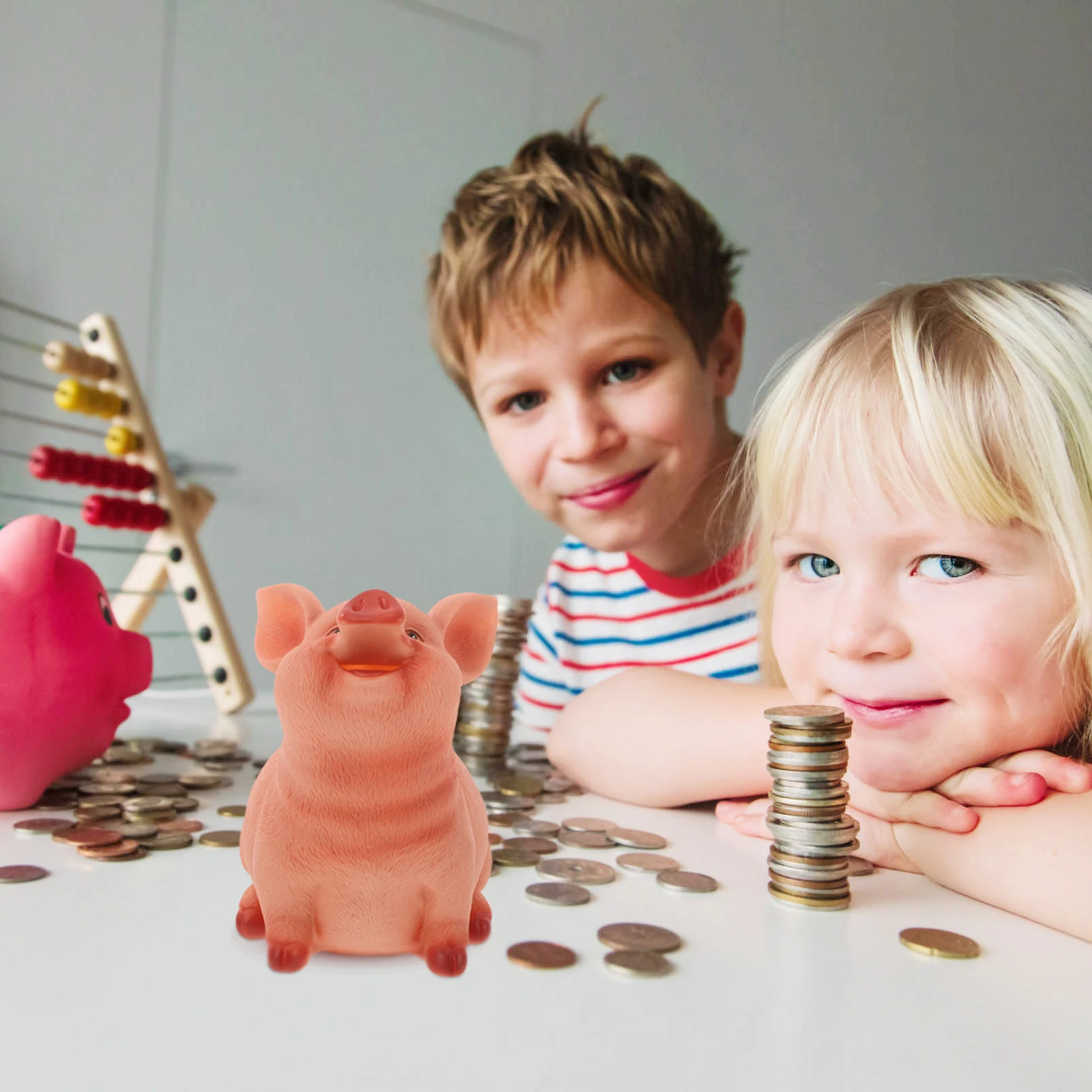 

Cute Pink Piggy Kids Adorable Cartoon Design Large Capacity Kids Shatterproof Saving Jar Gift For Birthday New Year Pig Coin